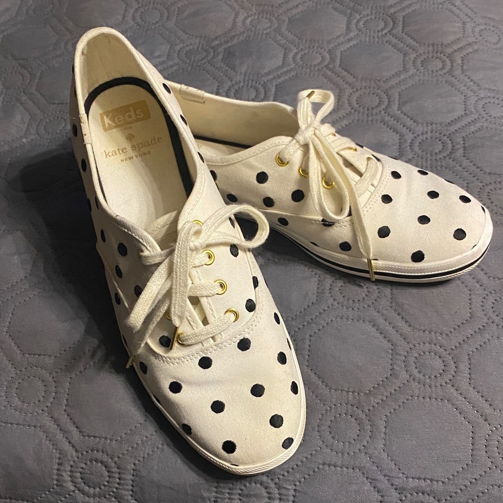 Keds Kate Spade Women's Cream and Black Polka Dot Sneakers